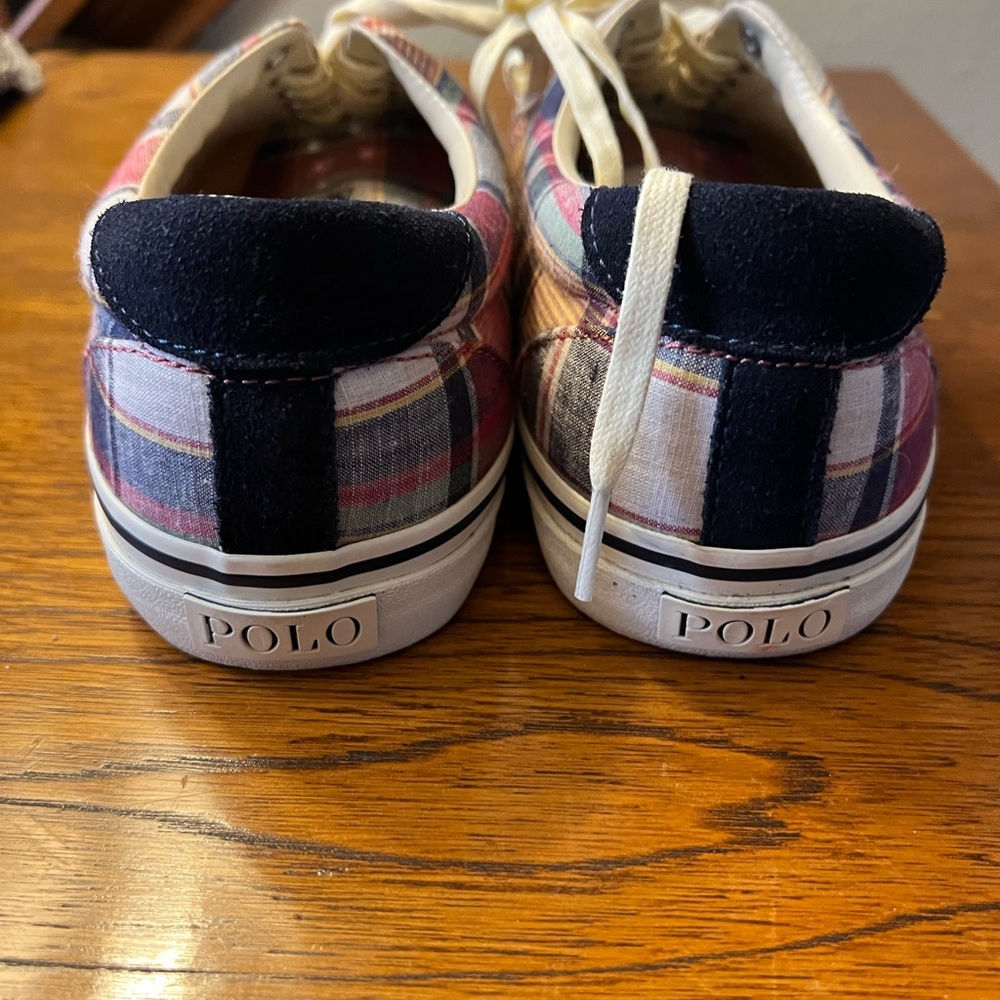 Madras plaid thorton 3 sneaker by Polo size 10.5 - Picture 3 of 6